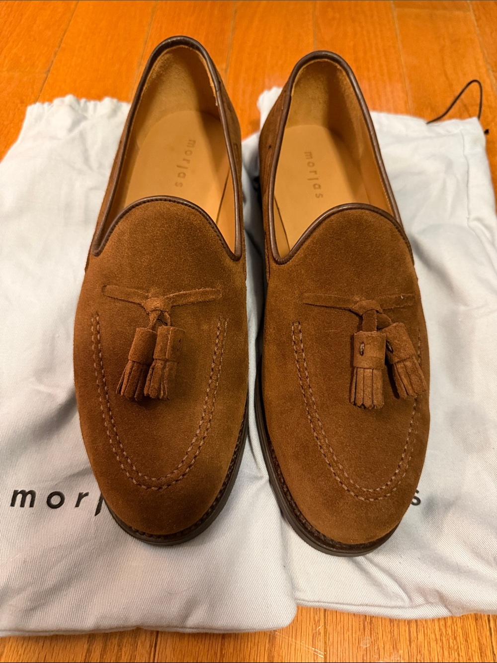 Morjas Brown Suede Tassel Loafer with Rubber Sole - UK 8/US 9 - Picture 3 of 7